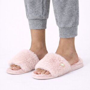 MICHAEL Michael Kors Pink Furry Slide Slippers